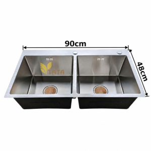 Chậu Rửa Chén Hai Hố INOX 304 TATA CRC6855 (90CM*48CM)