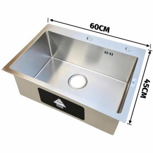 CHẬU RỬA CHÉN 1 HỘC (60X45) INOX 304 TATA CRC6912